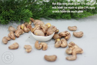 Hạt điều rang muối nằm trong danh sách - các loại hạt có thể bảo vệ chống lại bệnh tim